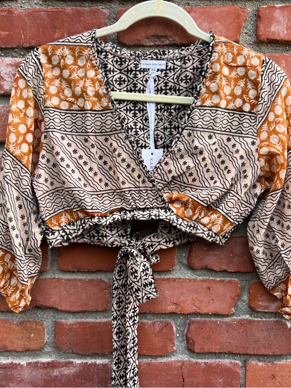 NWT Cropped Cotton Boho Top Cute Backside